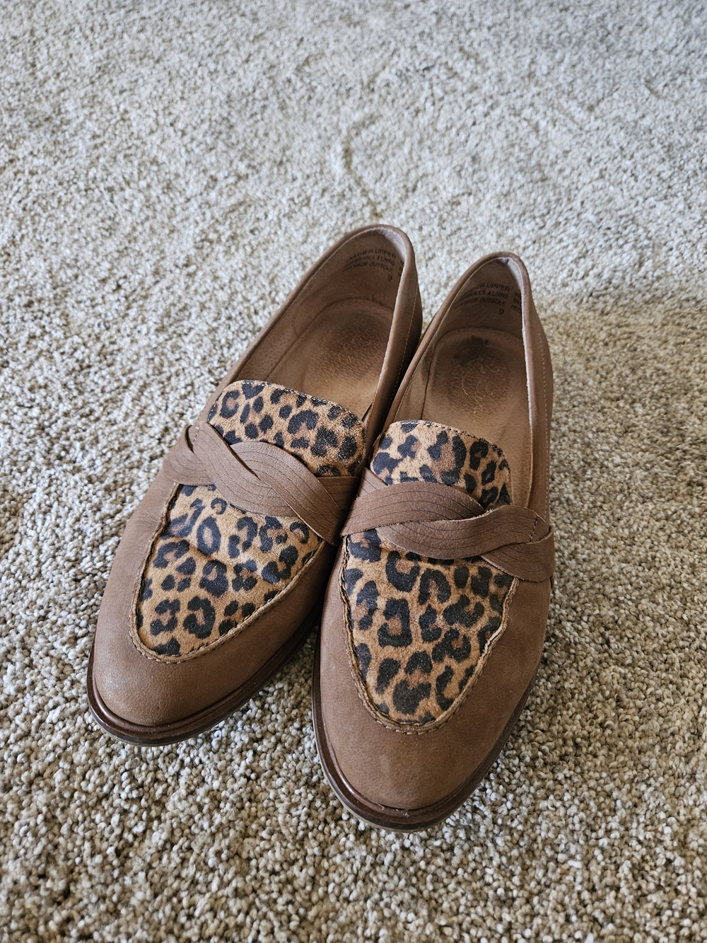 Brown Leopard Print Slip-On Loafers - Women